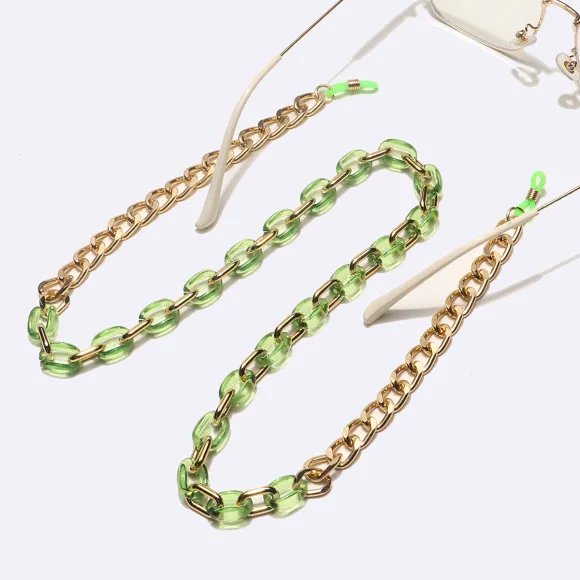 glasses gold-green accessories